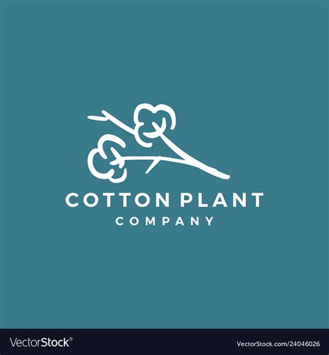 Cotton logo icon download Royalty Free Vector Image