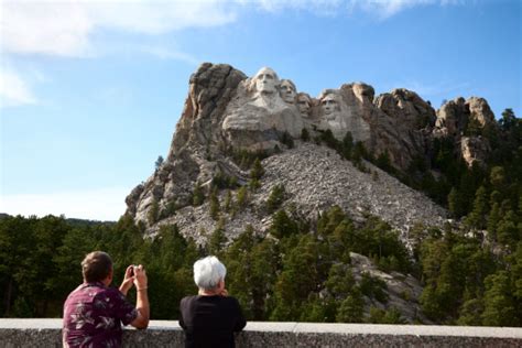 Tourists At Mount Rushmore Visitor Center Stock Photo - Download Image ...