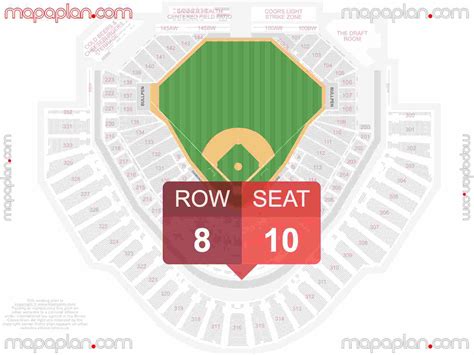 Phoenix Chase Field detailed interactive seating chart with seat & row numbers - MapaPlan.com