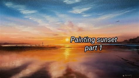 Painting a sunset part 1 Oil painting tutorial. - YouTube