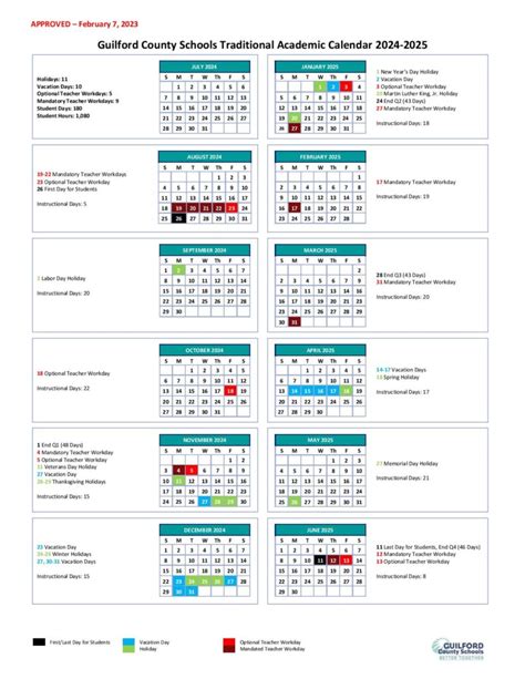 Guilford County Schools Calendar Holidays 2024-2025 PDF