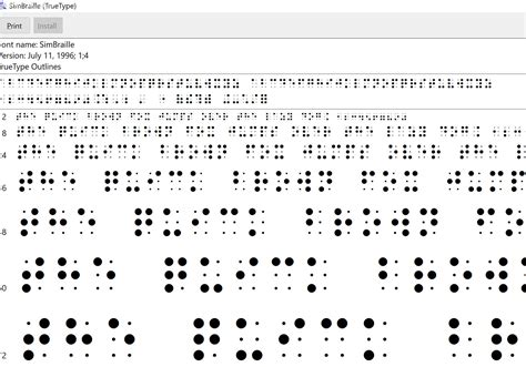 Title: Braille Font - GRAPHICOLD