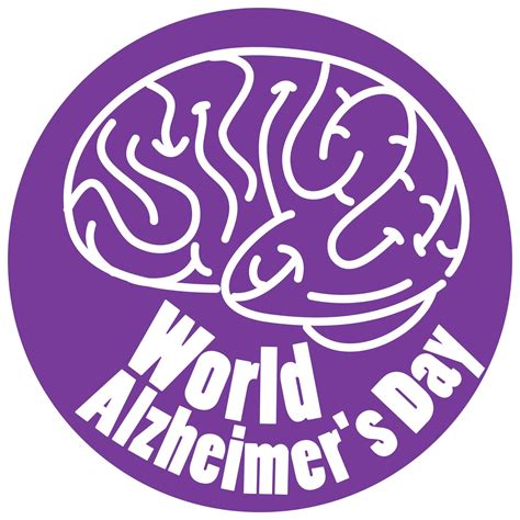 World Alzheimer's Day logo in purple with brain sign isolated on white background 1482255 Vector ...