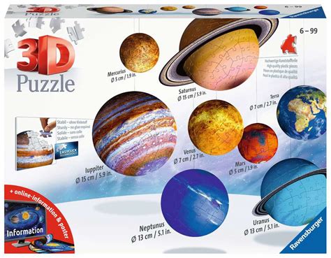 Planetary Solar System 3D Puzzle | Shaped 3D Puzzle® | 3D Puzzle ...