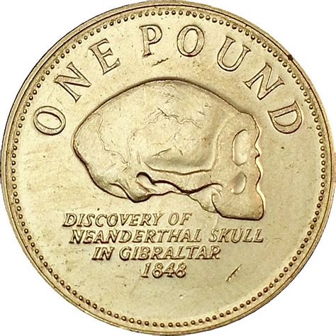 1 Pound - Elizabeth II (Neanderthal Skull - Type 2) - Gibraltar – Numista