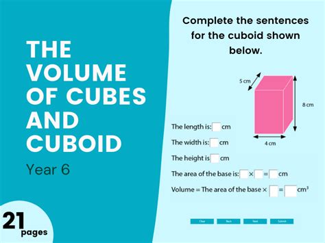 Calculating the volume of a cuboid | Teaching Resources