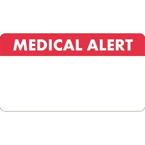 Alert Labels, Medical Alert, White, and Red, 3-1/4" x 1-3/4" (Roll of 250)