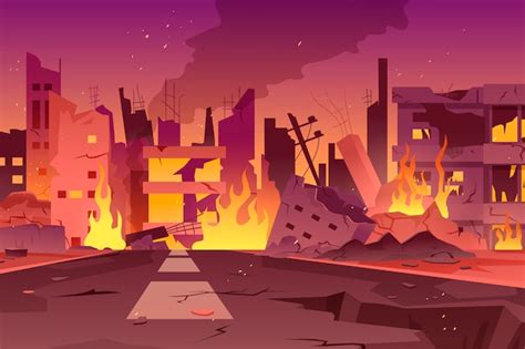 Free Vector | Gradient city on fire background