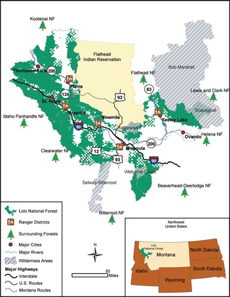 Lolo National Forest: Geographic Divisions