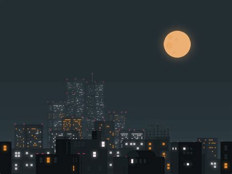 the night of pixel city | Pixel city, Cool pixel art, Pixel art games