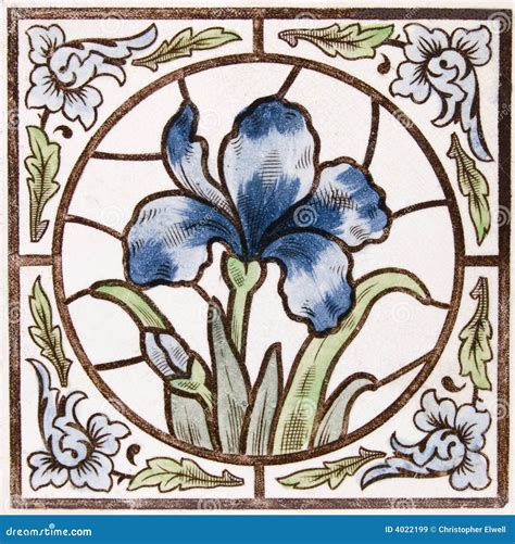 Antique Art Nouveau tile stock image. Image of architectural - 4022199