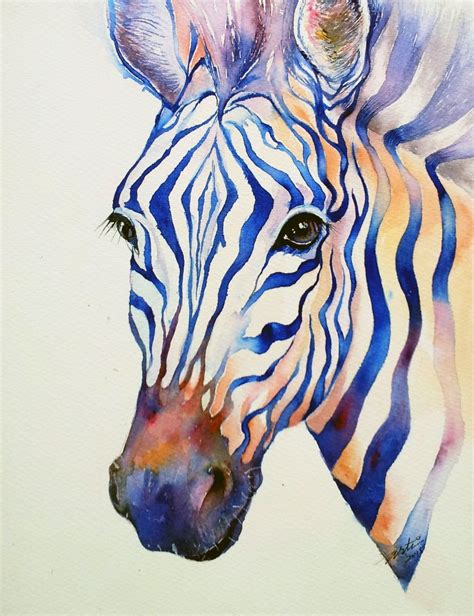 Intense_ Zebra | Watercolor, Animal and Paintings