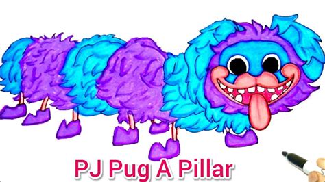 PJ Pug-A-Pillar Jumpscare | Poppy playtime | How To Draw + Colour a PJ ...