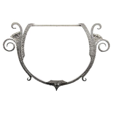 French Art Deco wrought Iron Mirror For Sale at 1stDibs