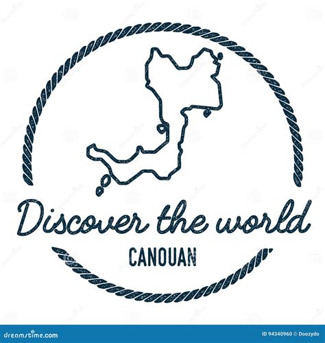 Canouan Map Outline. Vintage Discover the World. Stock Vector ...