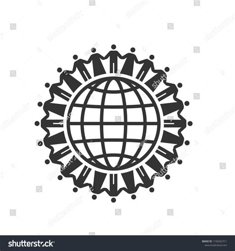 Happy People Holding Hands Around Globe Stock Vector (Royalty Free ...