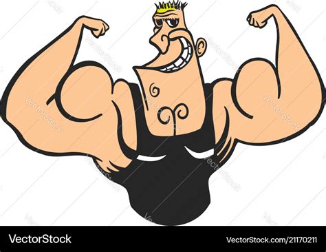 Cartoon character muscular man Royalty Free Vector Image