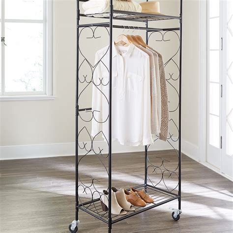 Scrolled Metal Rolling Closet | Storage | Brylane Home