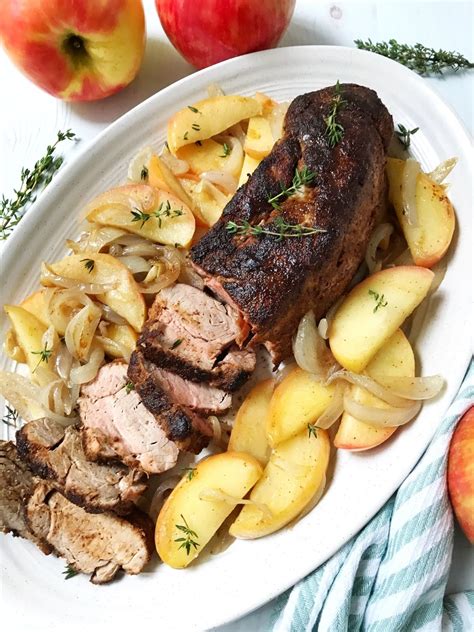 Spiced Pork Tenderloin with Caramelized Onions and Apples - My Casual ...