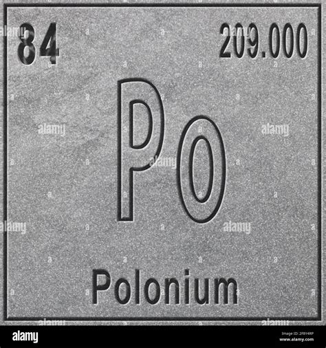 Polonium chemical element, Sign with atomic number and atomic weight, Periodic Table Element ...