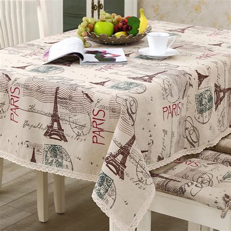 European Style High grade Cotton Linen Rectangle Tablecloth Table Cloth ...