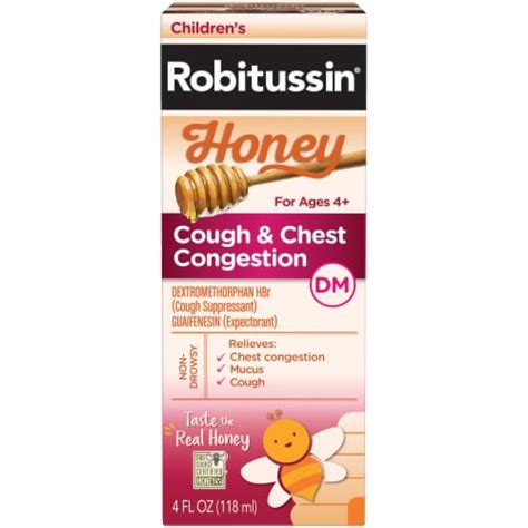 Children's Robitussin Honey Cough & Chest Congestion DM Cough Medicine, 4 fl oz - Kroger