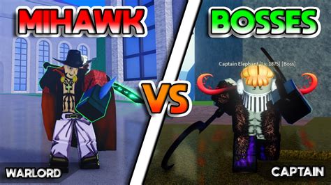 Mihawk Vs All Bosses In Blox Fruits - YouTube