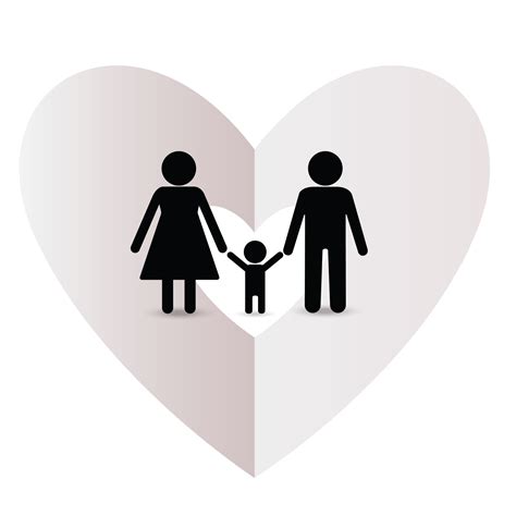 Family on paper heart background, vector illustration 9346315 PNG