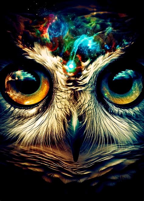 'Owl' Poster, picture, metal print, paint by Tiker Arts | Displate