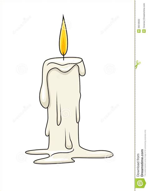 Simple Candle Drawing with Yellow Flame