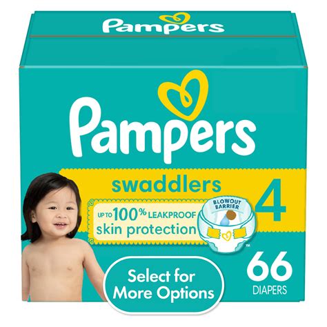 Pampers Swaddlers Diapers, Size 4, 66 Count (Select for More Options) - Walmart.com