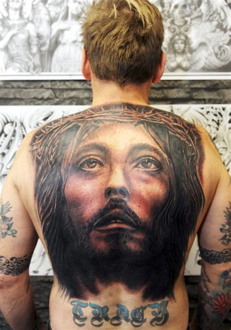 jesus full back tattoo - 20 Holy Jesus tattoos