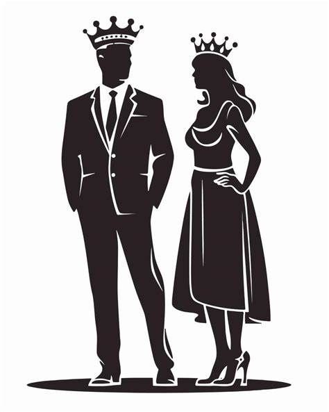 Modern king and queen 23133615 Vector Art at Vecteezy