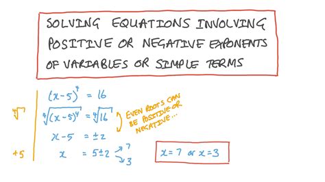 Video: Solving Equations Involving Positive or Negative Exponents of Variables or Simple Terms ...