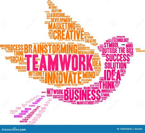 Teamwork Word Cloud stock illustration. Illustration of process - 105022635