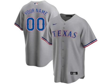 Texas Rangers Custom #00 Gray Road Cool Base Jersey|RANGERS00CBG|Texas ...