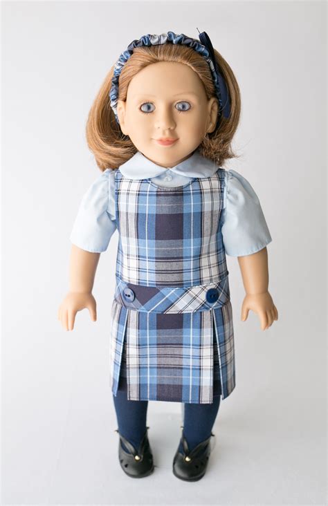 School Uniform for American Girl Doll, Dropped Waist Jumper