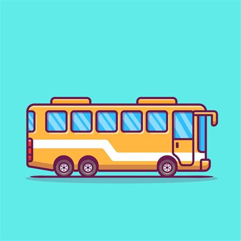 Ilustración de icono de dibujos animados de autobús. | Vector Gratis