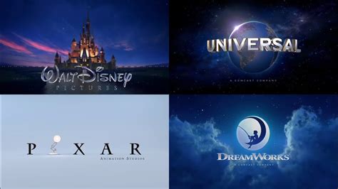 Combo logos: Walt Disney Pictures/Universal Pictures/DreamWorks Pictures/Pixar Animation Studios ...