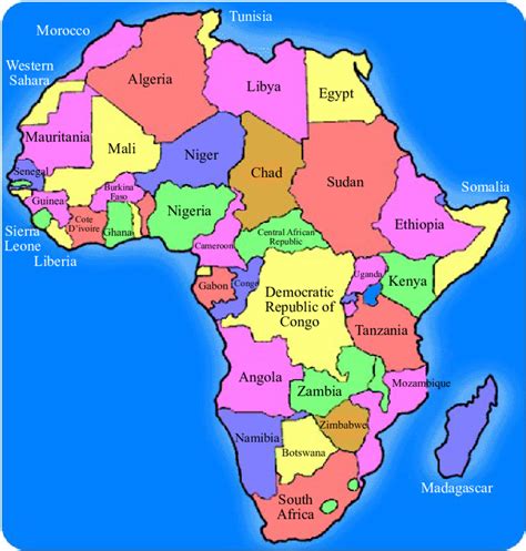 Map of Africa and its countries [18] | Download Scientific Diagram