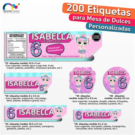 200 Etiquetas para candy bar mesa de dulces personalizadas – Vynculo Creativo