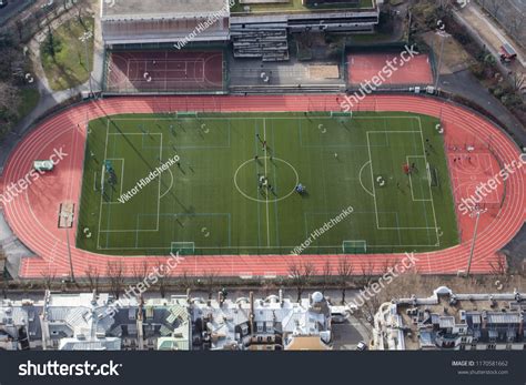 Aerial View Football Stadium Soccer Field Stock Photo 1170581662 ...