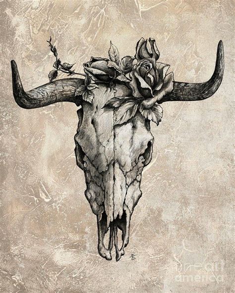 Desert rose and bull skull | Bull skull tattoos, Bull skull tattoo ...