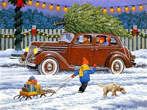 John Sloane - "Best Christmas Yet" | Christmas scenes, Vintage christmas, Vintage christmas cards