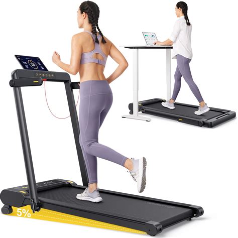 UREVO 2 in 1 Folding Treadmill with Incline, Manual Incline Under Desk ...