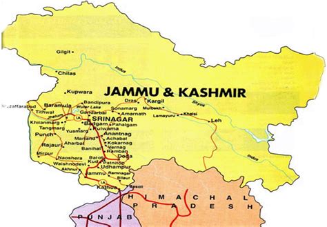 kashmir-map - Travel Holidays India