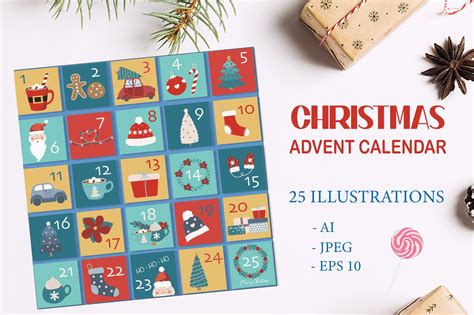 Christmas Advent Calendar Graphic by Dysenkart · Creative Fabrica