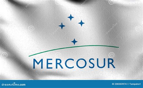 Flag of Mercosur Flag. 3D Rendering Illustration of Waving Sign Symbol ...