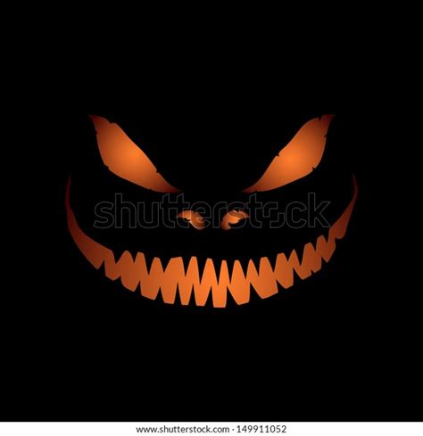 Scary Face Isolated On Black Background Stock Vector (Royalty Free ...