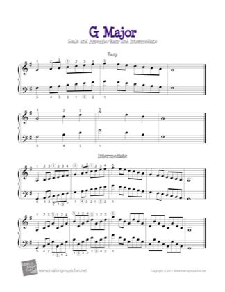 G Major Scale and Arpeggio - Scales Free Piano Sheet Music PDF